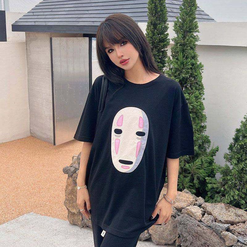 入手困難【ロエベ×スタジオジブリ 偽物】カオナシ クルーネック Tシャツ lox58214